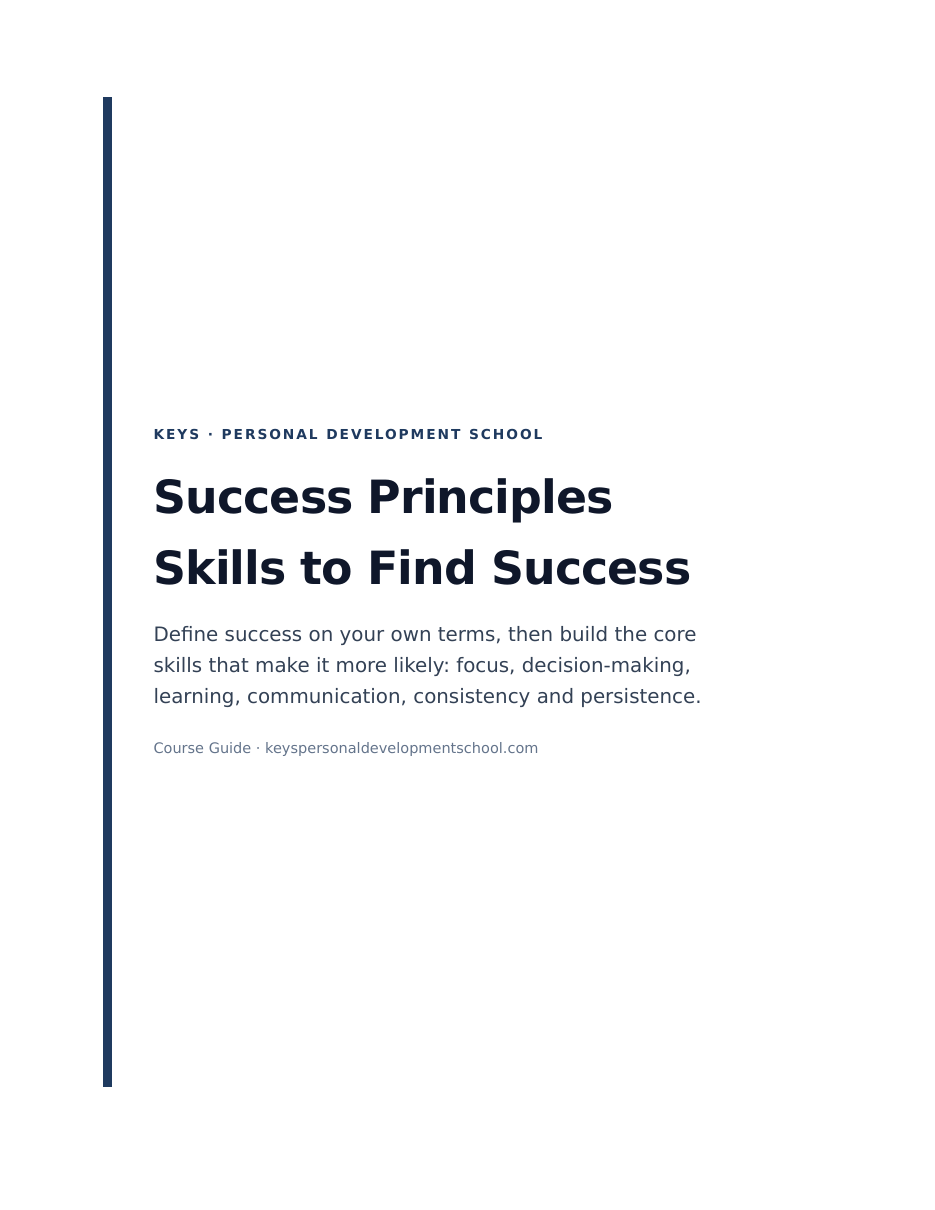 Success Principles: Skills to Find Success